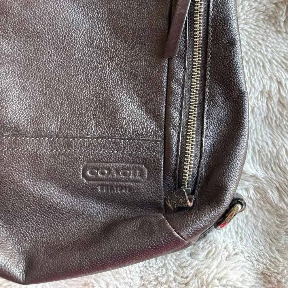 COACH Thompson Convertible Brown Leather Sling Bag Backpack